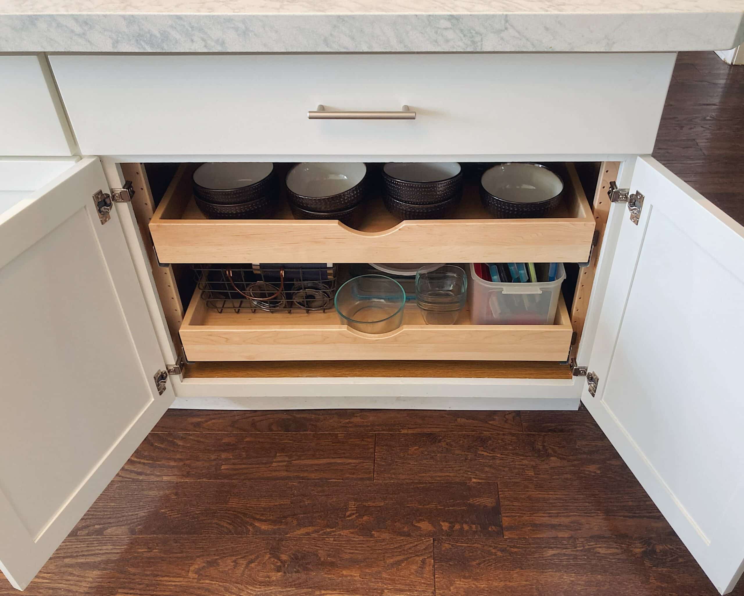 updated soft close drawers in kitchen cabinet