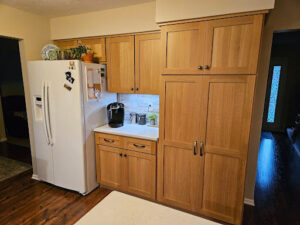 before and after rift white oak cabinets